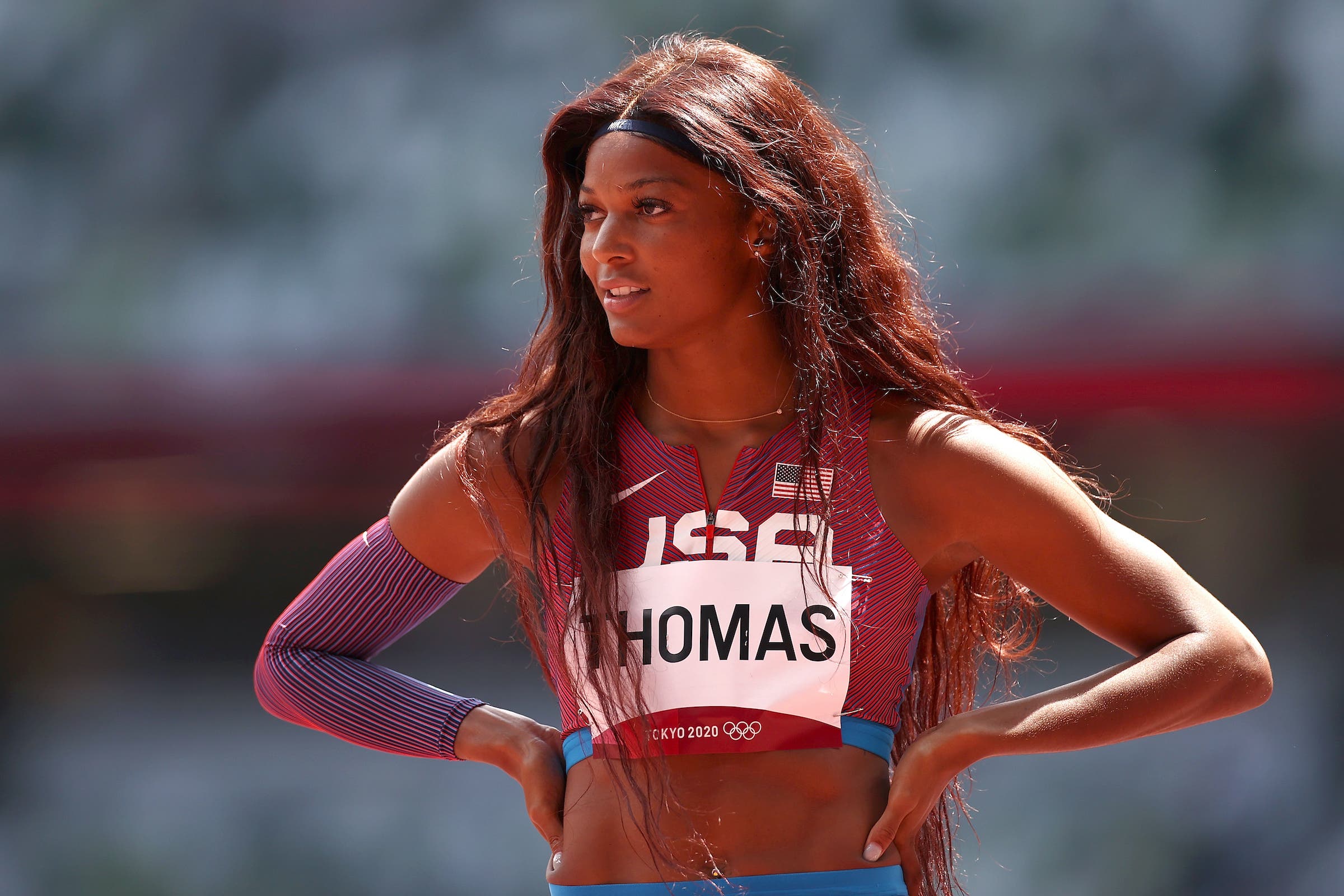 2021 Olympics: Gabby Thomas competes in the first round of the women's 200 meters