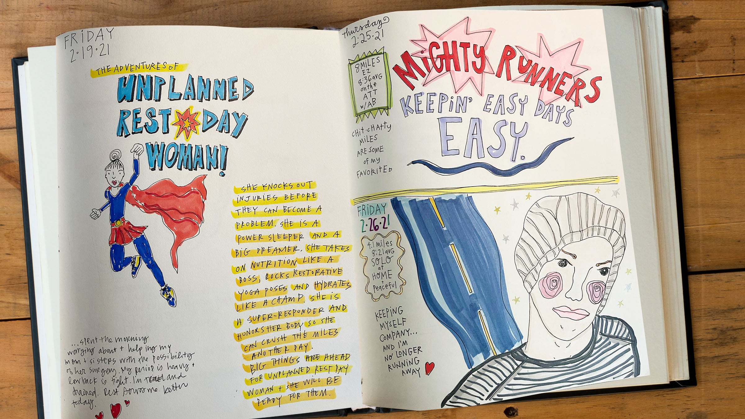 an illustrated training log