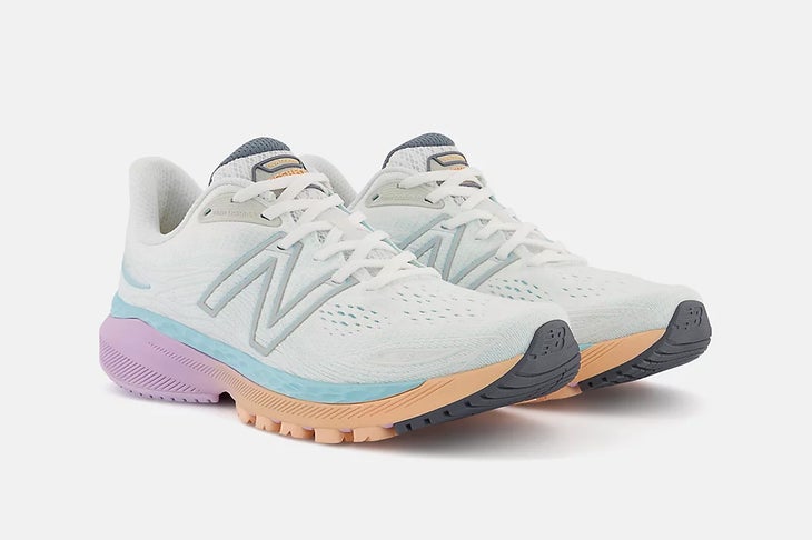 New Balance Fresh Foam 860v12 in white with blue chill, one of the best running shoes for women with flat feet
