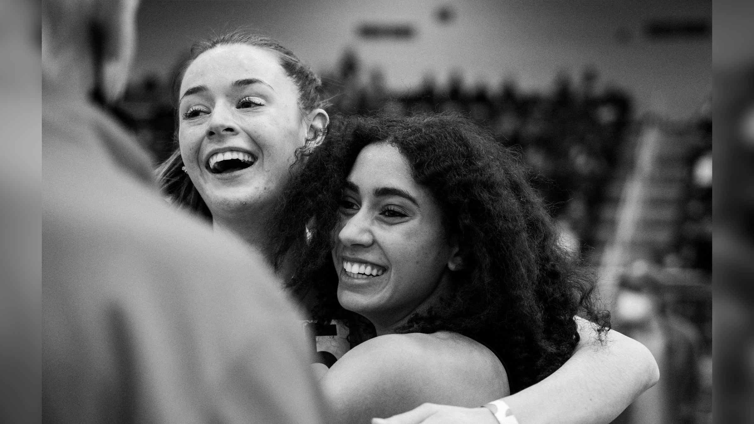 Sophia Gorriaran and Roisin Willis after Willis set a new high school 800 meter record
