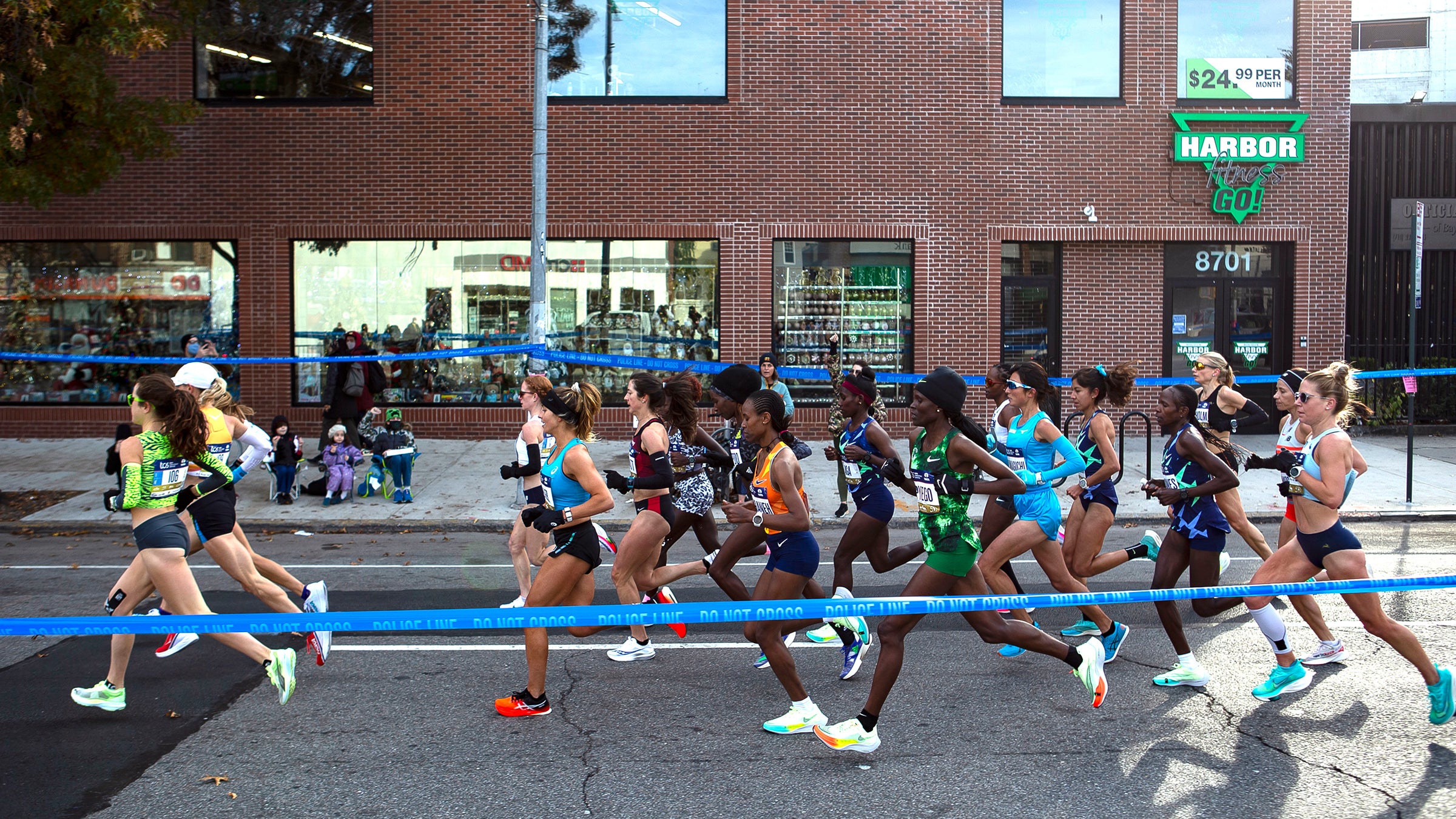 Group of elite female runners during the NYC marathon