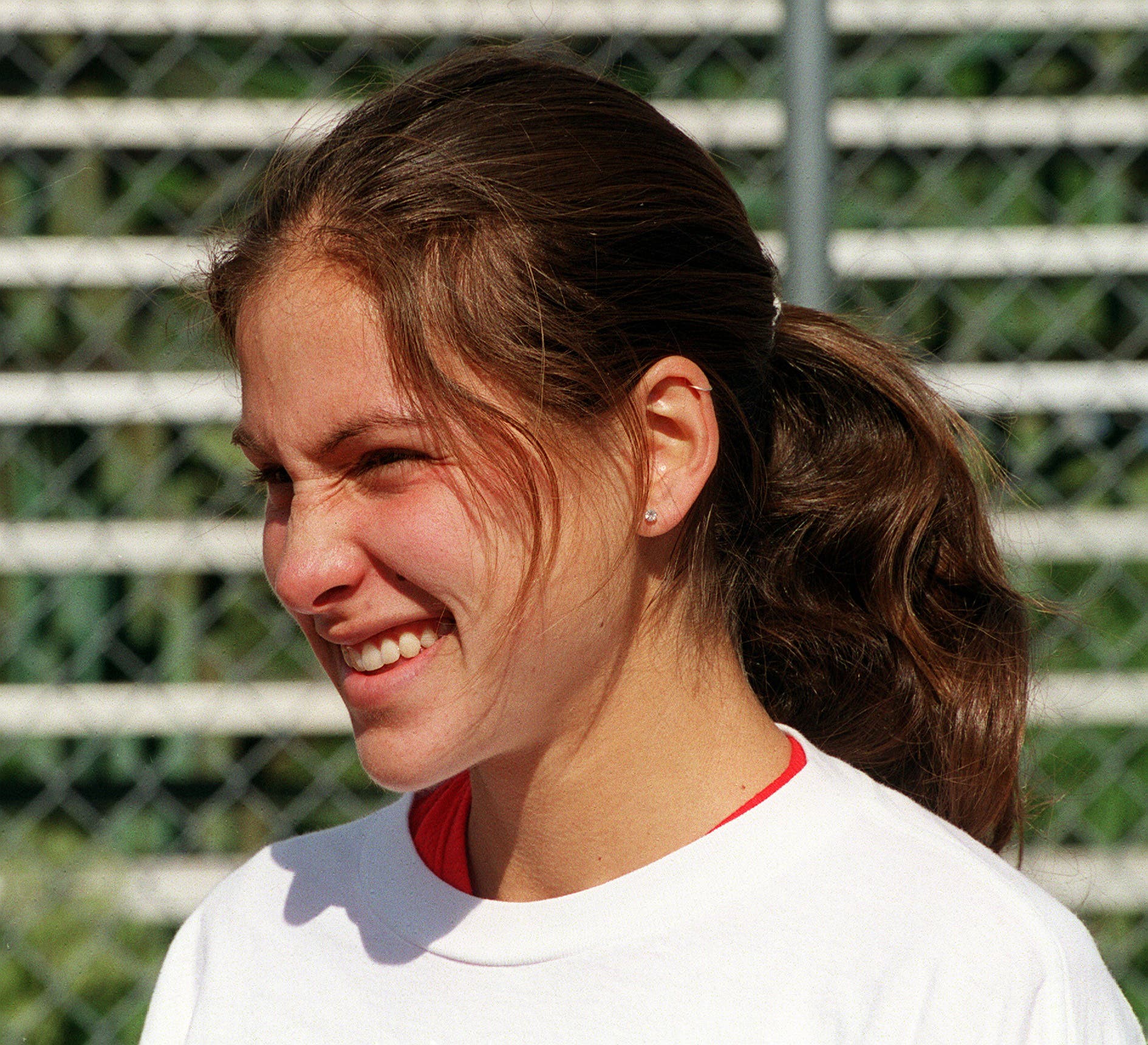 A young KARA GOUCHER, then Kara Wheeler, at the CU track