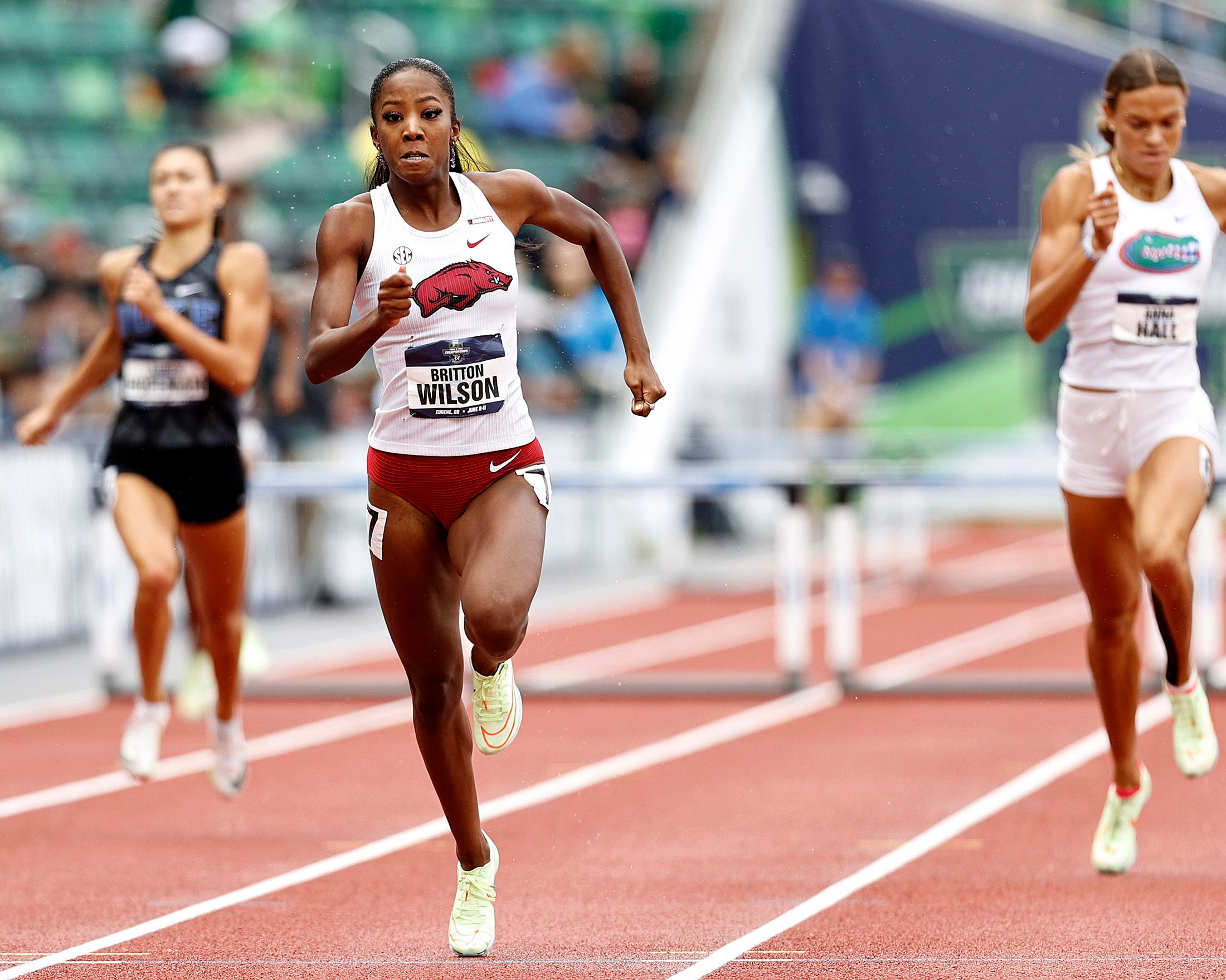 Britton Wilson winning a hurdle race