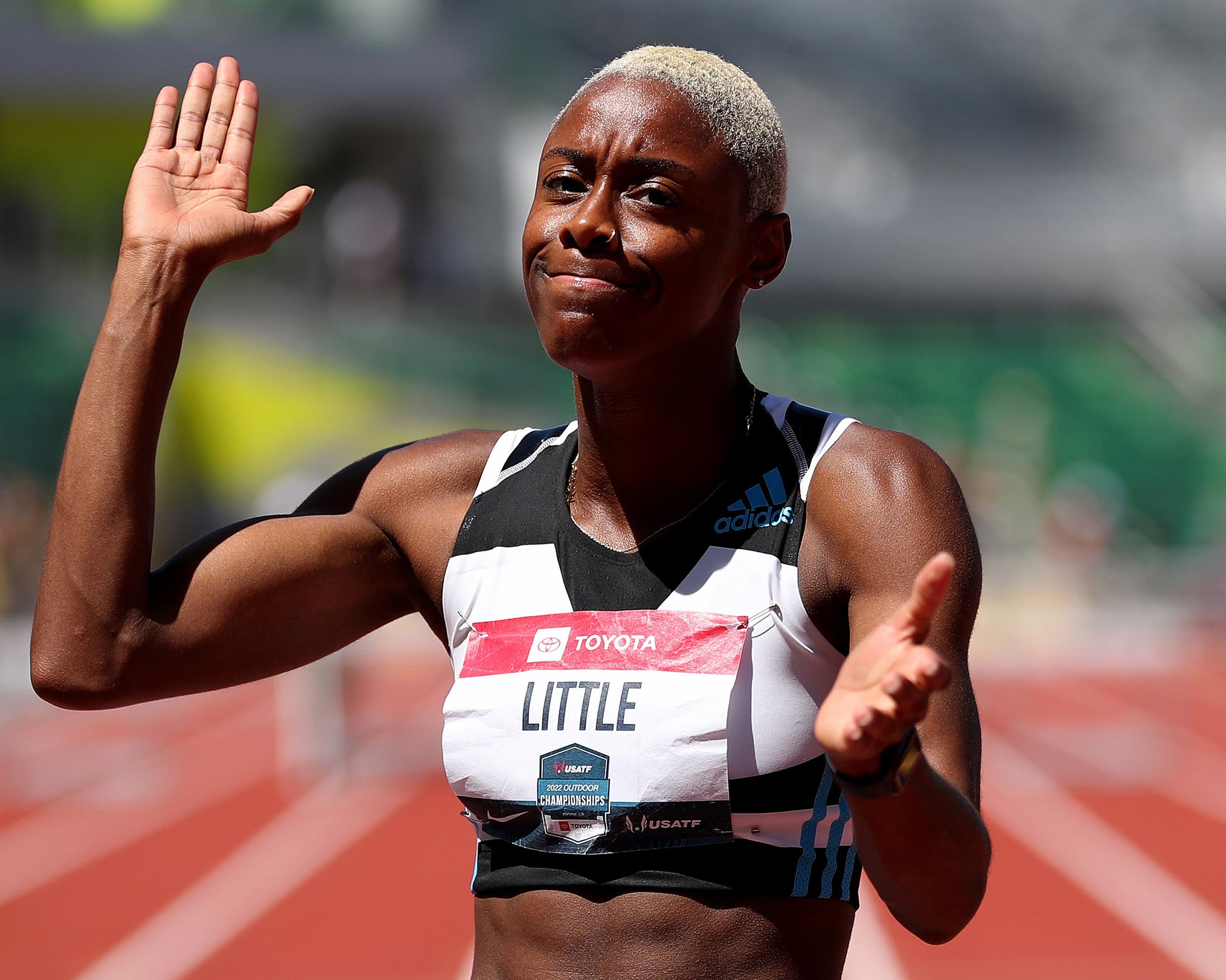 Shamier Little claps her hands after making the worlds team