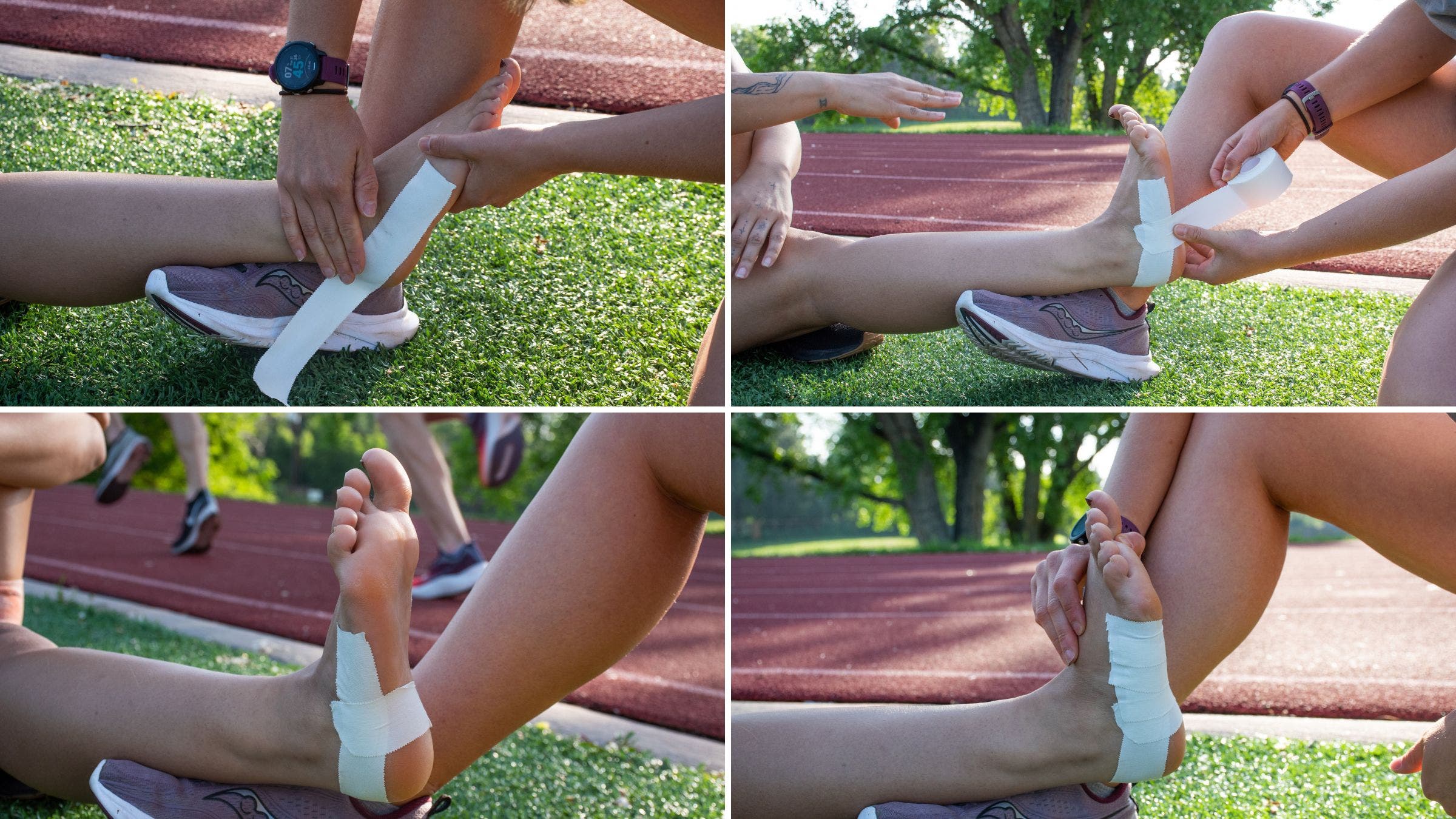 Athletic taping for plantar support
