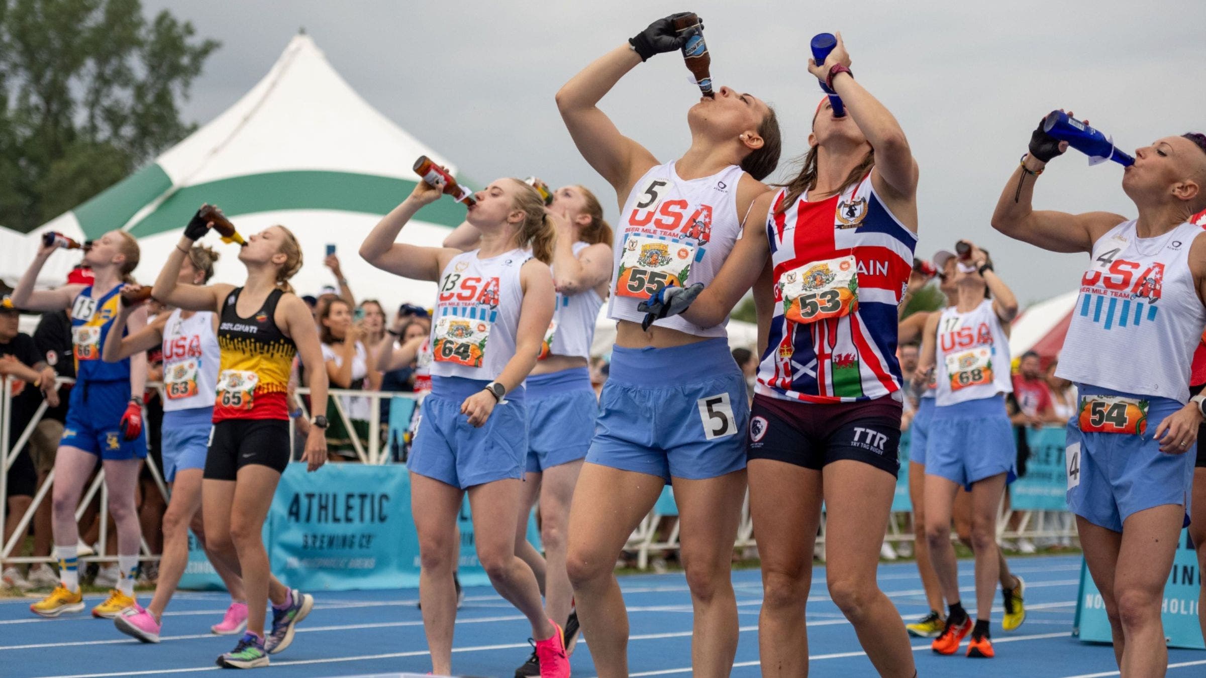 Laura Riches and Elizabeth Laseter Beer Mile