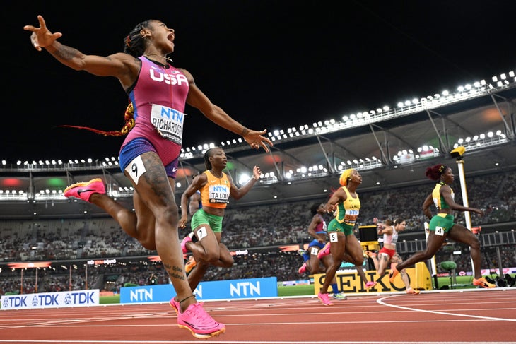 Sha'Carri Richardson wins the 100m final in Budapest 2023