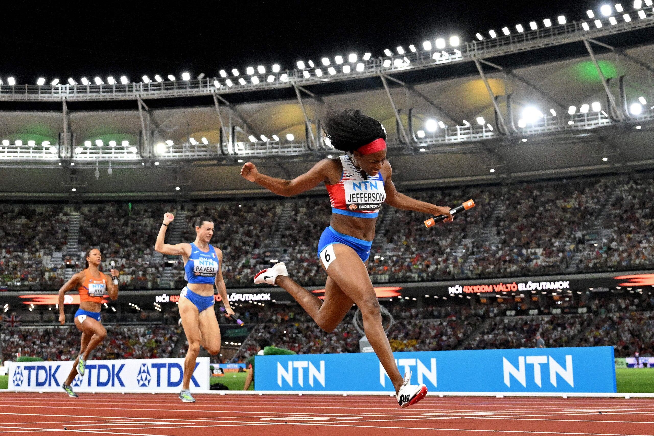 Team USA 4x100 meter heats 2023 Budapest