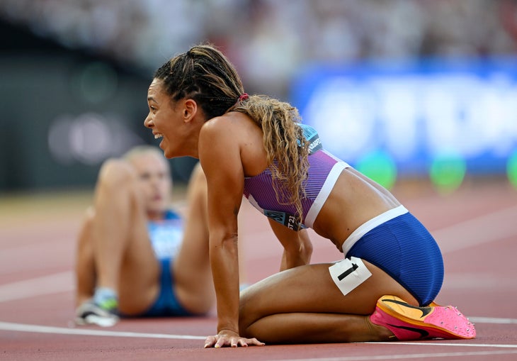 Femke Bol of Netherlands reacts after a run in the Women's 400 metres  News Photo - Getty Images