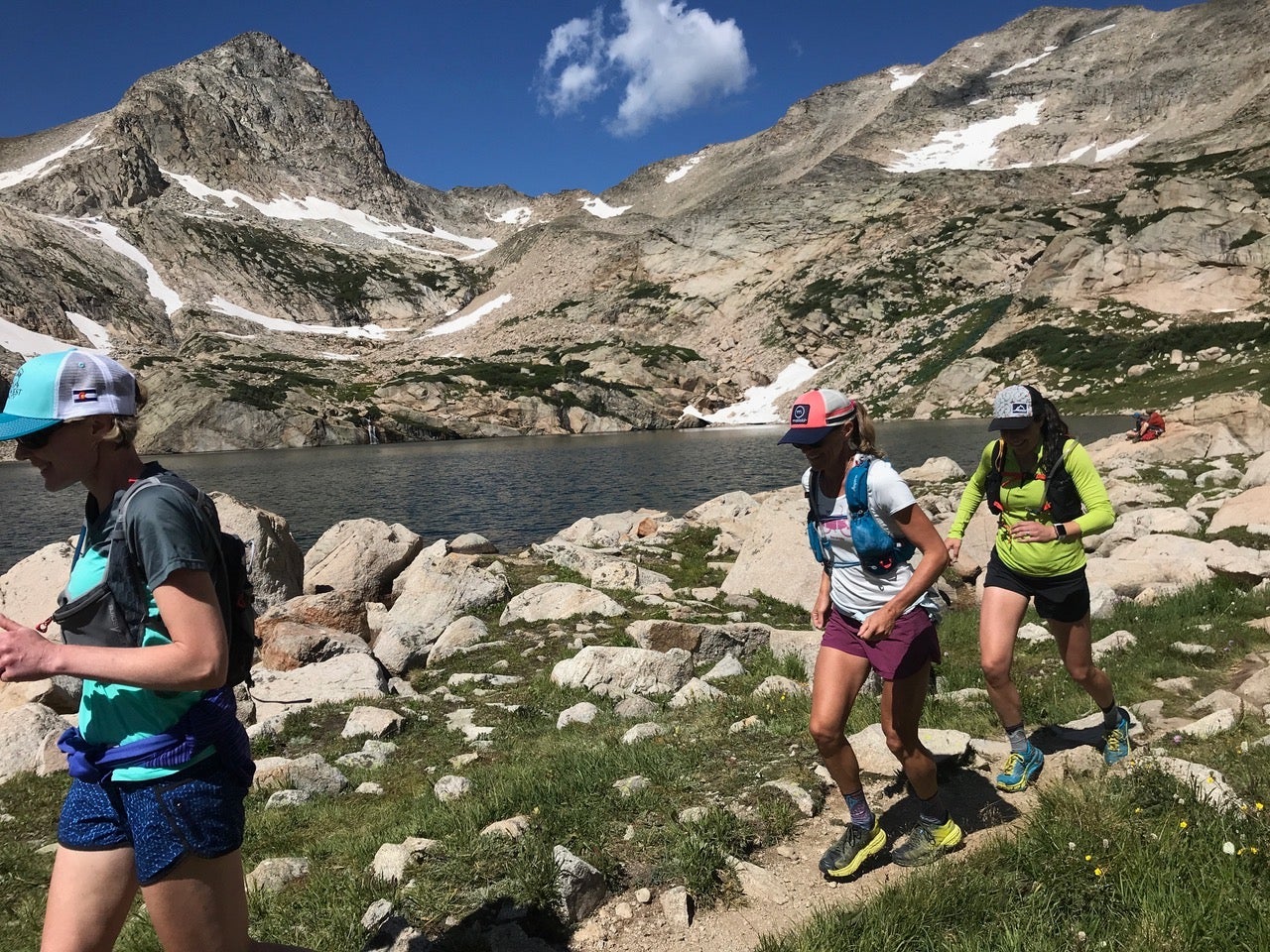 Mountain running during a camping trip