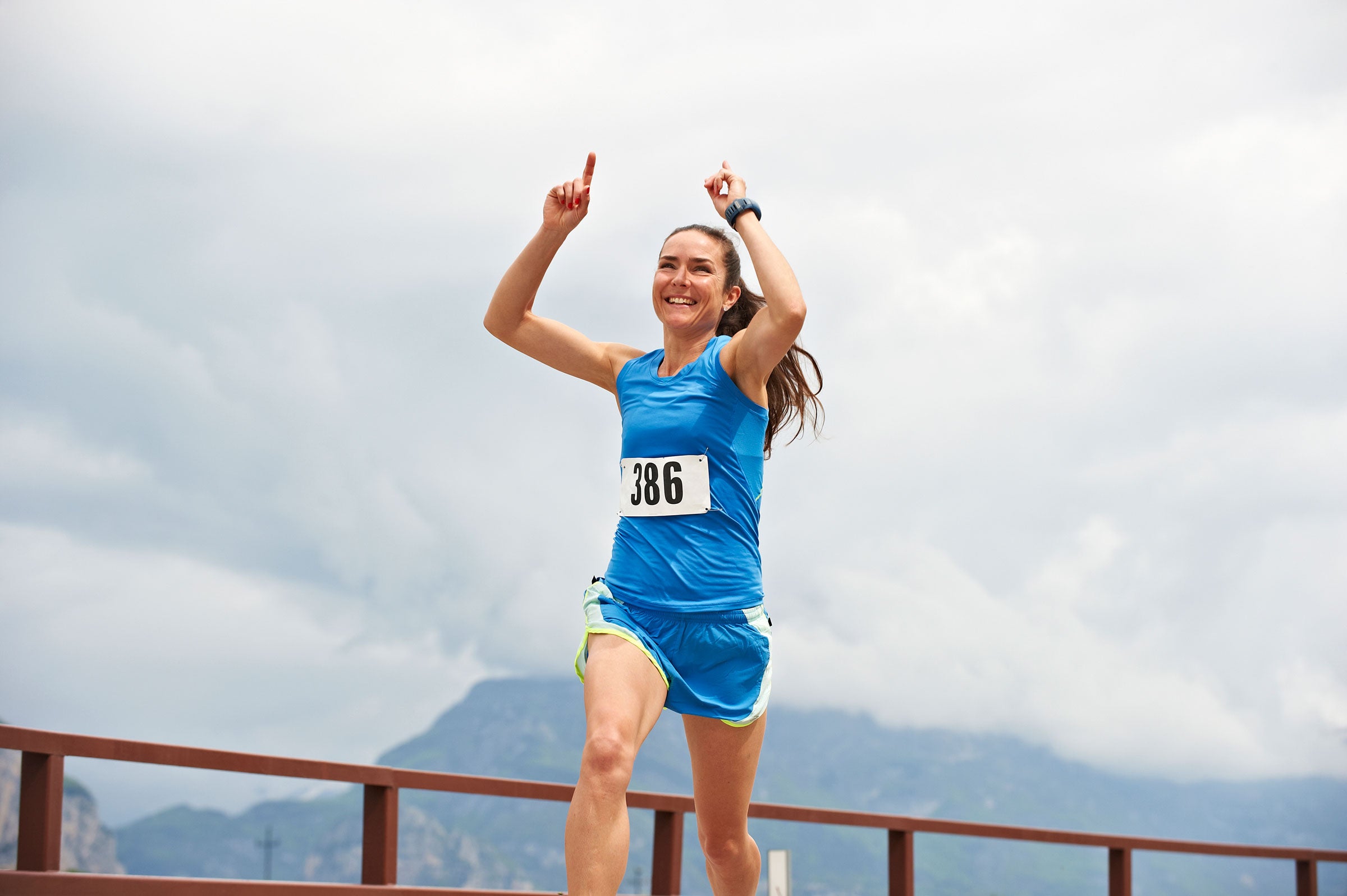 Happy runner celebrating