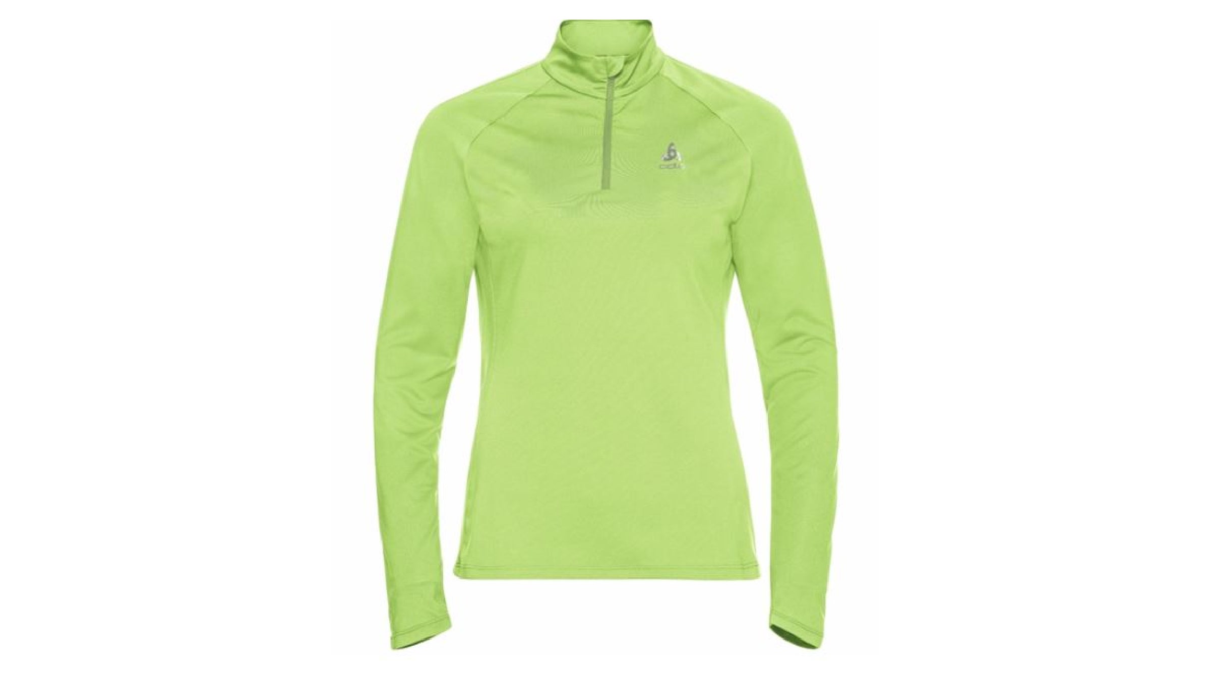 Lime green longsleeve running half-zip